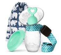 BumbleBee Extractor de leche manual para lactancia materna con correa para el cuello, tapa, tapón y bolsa de almacenamiento, hecho de silicona de grado alimenticio