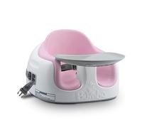 Bumbo Multi Seat - Asiento para Bebé 3 en 1 - Asiento de Suelo, Trona Portátil y Alzador de Silla para Comer - Bandeja Extaíble y Altura Ajustable - Color Rosa