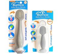 Bumco - Espátula para crema de pañales + Mini Baby Bum Brush - Juego de aplicador de crema de pañales, espátula para glúteos, necesidades del bebé, gris