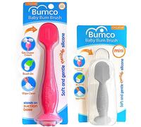 Bumco - Espátula para crema de pañales + Mini Baby Bum Brush para crema de glúteos de bebé con estuche de viaje, juego de aplicador de crema de pañales, espátula para glúteos para bebés, cepillo para