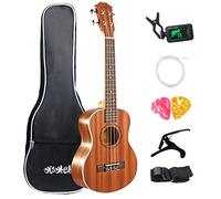 Bumdenuu 23 pulgadas Ukelele Concierto Set Caoba 4 Cuerdas Hawaiian Mini Guitarra pequeña con bolsa para instrumentos musicales principiantes