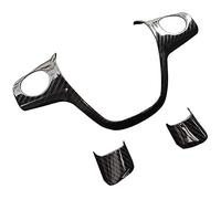 Bumdenuu 3 unids Fibra de carbón Color Dirección rueda cubierta de ajuste decorativo marco para Ford Focus Escape Mk3 Kuga 2012-2015 Accesorios