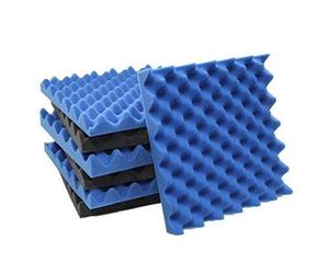 Bumdenuu 6 Pack Negro + Azul Caja de Huevos de Carbón Espuma Ladrillo Acústico Tablero de Espuma Insonorizado Espuma Insonorizada Relleno Estudio Insonorizado 30x30x3.8cm