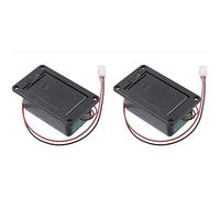 Bumdenuu Caja de batería de 9 V para guitarras de sonido, soporte de batería de 9 voltios, carcasa con conector de 2 y contactos de cable