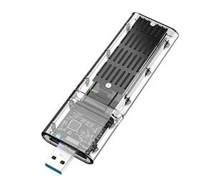 Bumdenuu Carcasa Externa M.2 Ngff Ssd Caja de Disco Duro Ssd Transparente de Velocidad Usb3.0 Gen1 5Gb / S para Pc Negro
