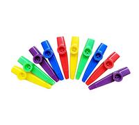 Bumdenuu - Instrumentos musicales de plástico Kazoos con diafragmas de flauta Kazoo para regalos, premios y regalos, 5 colores (10 piezas)