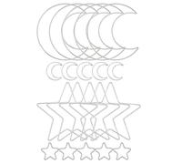 Bumdenuu Luna Estrella AtrapasueñOs Anillos de de Metal CíRculo Macramé para Manualidades DIY AtrapasueñOs Haciendo DecoracióN Colgante de Pared para el Hogar