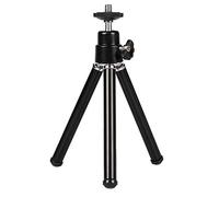 Bumdenuu Mini trípode portátil ligero de aleación de aluminio regulable mini trípode, para proyector de camara, negro