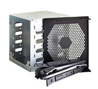 Bumdenuu Rack de jaula de disco duro HDD de gran capacidad de 5,25 pulgadas a 5X 3,5 Pulgadas Bandeja de disco duro SATA para Accesorios de ordenador