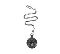 Bumdenuu Reloj de Bolsillo de colgant Cuarzo de numeros Romanos Negro de Steampunk de la Vendimia