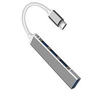 Bumdenuu USB-C Centre 4 en 1 - Adaptador de cubo de aluminio tipo C con puertos USB 3.0X1 + Usb2.0X3 para /Pro 2017/2018 Xps, color gris