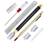 Bumiva Cortador de Vidrio de 3 mm A 14 mm, Herramienta para Cortar Vidrio con Aceite, Alimentación Automática de Aceite, Trazador con Punta de Carburo y Regla de Acero.