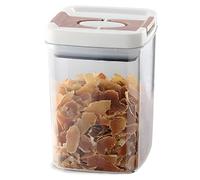 Bumiva Frasco de Plástico Sellado con Tapa, Transparente, Cuadrado, Sellado, con Tapa de Extracción Rápida, para Almacenar Alimentos en la Cocina, Tamaño M