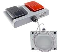 Bumiva Interruptor de Pie MDFS-67 de Doble Pedal, con Cable de 10 A/220 V CA, con Restablecimiento Automático, Forjado y Textil B.