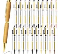 Bumiva Juego de 20 Bolígrafos Delgados de 7 mm con Recambios, Kit de Bolígrafo Rotatorio de Madera, Suministros de Torneado para Bricolaje, Cobre, Amigos, Profesores y Estudiantes D