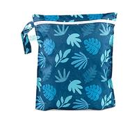 Bumkins Bolsa húmeda Impermeable, Lavable, Reutilizable para Viajes, Playa, Piscina, Cochecito, pañales, Ropa Sucia de Gimnasio, Trajes de baño húmedos, artículos de tocador, 12 x 14 - Blue Tropic