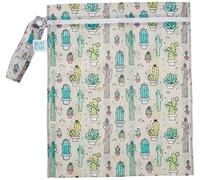 Bumkins Bolsa impermeable con cremallera, Cactus, Wet Bag, Bolsa húmeda