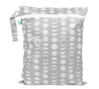 Bumkins Bolsa Impermeable Reutilizable para húmedo/seco, para bebé, Viaje, bañador, pañales, sacaleches, Piscina, Playa, Ropa de Gimnasio, Aseo, Gancho para Carrito, con Cremallera, Lunas Grises