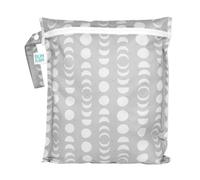 Bumkins Bolsa Impermeable Reutilizable para húmedo/seco, para bebé, Viaje, bañador, pañales, sacaleches, Piscina, Playa, Ropa de Gimnasio, Aseo, Gancho para Carrito, con Cremallera, Lunas Grises