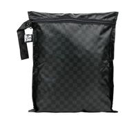 Bumkins Bolsa Impermeable Reutilizable para húmedo/seco, para bebé, Viaje, bañador, pañales, sacaleches, Piscina, Playa, Ropa de Gimnasio, Aseo, Gancho para Carrito, con Cremallera, Negro a Cuadros