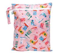 Bumkins Bolsa Impermeable Reutilizable para húmedo/seco, para bebé, Viaje, bañadores, pañales, sacaleches, Piscina, Playa, Ropa de Gimnasio, Aseo, Gancho para Carrito, con Cremallera, Botas Vaqueras