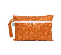 Bumkins Bolsa impermeable reutilizable para húmedo y seco, para bebé, viaje, bañador, pañales de tela, sacaleches, piscina, gimnasio, aseo, gancho para carrito, guardería, con cremallera, naranja boho