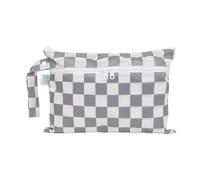 Bumkins Bolsa Impermeable Reutilizable para húmedo y seco, para bebé, Viaje, bañador, pañales de Tela, sacaleches, Piscina, Gimnasio, Aseo, Correa para Carrito, guardería, Cremallera, Gris a Cuadros