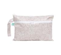 Bumkins Bolsa impermeable reutilizable para húmedo y seco, para bebé, viaje, bañadores, pañales de tela, sacaleches, piscina, gimnasio, aseo, gancho para carrito, guardería, con cremallera, beige boho