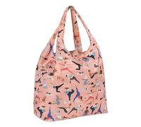 Bumkins - Bolso de mano reutilizable para mujer, estilo bohemio grande con asas, plegable y lavable, correas cómodas para el mercado, compras, compras, compras, tejido ligero, amigos de yoga, A5, A5