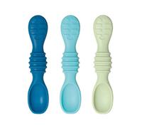 Bumkins BUMKSDS3-GDP - Bumkins inmersión, alimentación, destete dirigido por bebés, cucharas de entrenamiento, edades 3 meses + - paquete de 3 - goma de mascar, unisex, azul