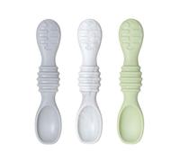 Bumkins BUMKSDS3-TFY - Bumkins inmersión, alimentación, destete dirigido por bebés, cucharas de entrenamiento, edades 3 meses + - paquete de 3 - caramelo, unisex, gris