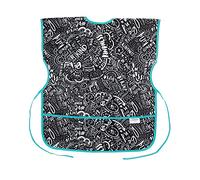 Bumkins - Delantal de manga corta reutilizable impermeable para niños de 3 a 7 años, delantal de pintura para niños, artes, manualidades y juegos con bolsillo, tejido suave, beige bohemio