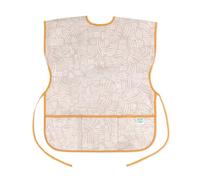 Bumkins - Delantal de manga corta reutilizable impermeable para niños de 3 a 7 años, delantal de pintura para niños, artes, manualidades y juegos con bolsillo, tejido suave, beige bohemio