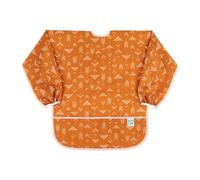 Bumkins Delantal de manga larga reutilizable e impermeable para niños de 3 a 5 años, delantal de pintura para niños, artes, manualidades y juegos con bolsillo, tejido suave, naranja bohemio