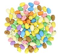Bumlofa 100 mini huevos de Pascua, huevos de codorniz decorativos de poliestireno en colores pastel, coloridos huevos en miniatura para búsqueda de huevos de Pascua, nido de pájaros, relleno de cesta
