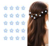 Bumlofa 20 horquillas pequeñas para el pelo, diseño de flores azules, para decoración de bodas y vestidos de novia