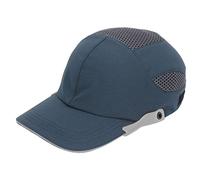 Bump Hat with HDPE & ABS Insert | Adjustable Protective Hard Hat for Baseball/Sports/Working | Breathable Mesh Design, Lightweight Protective Helmet (Azul con Borde Gris.)