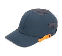 Bump Hat with HDPE & ABS Insert | Adjustable Protective Hard Hat for Baseball/Sports/Working | Breathable Mesh Design, Lightweight Protective Helmet (Azul con Borde Naranja.)