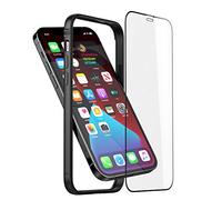 Bumper Hülle Kompatibel mit iPhone 12/12 Pro 6.1 inch, Dünne Schutzhülle Metall Bumper Case mit Weichem TPU [Keine Signalstörung] [Unterstützung Wirless Charging] mit iPhone 12/12 Pro, Schwarz