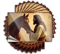 Bumper - Laptop de plástico con un hombre con atuendo antiguo toca suavemente la nariz de un caballo majestuoso para decoración retro adolescente (12 x 18 cm)