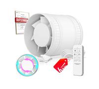 BUMSOU 100mm Extractor de Aire en Línea Bidireccional, 6 Velocidades, Mando a Distancia - Ventilador de Conducto Silencioso Potente con Protección contra Sobrecalentamiento, Extractor de Baño Aseo