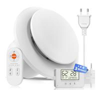 BUMSOU Extractor de Baño 100mm, 5 Modos, 3 Velocidades, Mando a Distancia, Pantalla en Tiempo Real de Temperatura y Humedad, Ventilador Extractor con Temporizador, Silencioso Potente para Cocina RU109