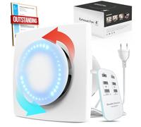 BUMSOU Extractor de Baño 100mm, Bidireccional, 6 Velocidades con Luz Indicadora, Función de Memoria, Ventilador Extractor de Aire con Control Remoto, Motor DC Sin Escobillas Silencioso Extractor Baño
