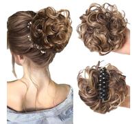 Bun Extension Clips, Wavy Claw Clip Messy Bun Hair Piece For Women, For Flat Updos Curly Hair Ponytail Bun Clip In Hair Extensions (#02)