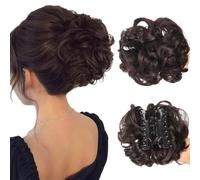 Bun Extension Clips, Wavy Claw Clip Messy Bun Hair Piece For Women, For Flat Updos Curly Hair Ponytail Bun Clip In Hair Extensions (#02)