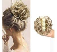 Bun Hair Piece for Women - Claw Clip Bun HairPieces, Claw Clip Hair BunExtension, Daily Wear for Thin or Short Hairs (Khaki)