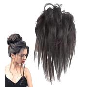 Bun Hair Wig, Fake Bun Hair - Elegante traje de fiesta elástico,Bollos desordenados naturales, extensiones de cabello de cola de caballo para salir, vestido diario mujeres y niñas