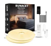 BUNACET Tira LED Neón RGB 8M 24V Luz LED Neón Silicona 108 LED/Metro (3000K, 16M)