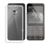 BUNAL Funda para Nokia 235 4G 2024 (2.80") Teléfono + Cristal Templado(2 Piezas), Cover Antigolpes Funda y Protector a Case Prueba de Caídas + Vidrio Templado - Transparent