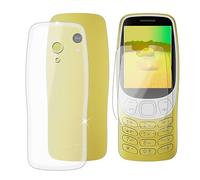 BUNAL Funda para Nokia 3210 2024 (2.40") Teléfono + Cristal Templado(2 Piezas), Cover Antigolpes Funda y Protector a Case Prueba de Caídas + Vidrio Templado - Transparent